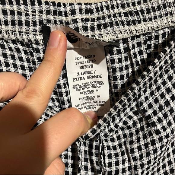 Sag Harbor NWT Pull On Pants Size XL Black Check Straight Leg Elastic Waist - Picture 5 of 9
